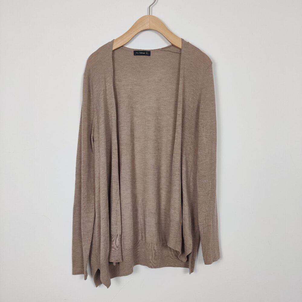 Zara Knit Women's Open Front Cardigan Size Medium Fall Wool Blend